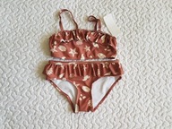 Piękny kostium kąpielowy brąż i muszelki nowy roz 122-128