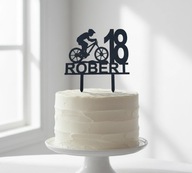 topper na tort dekoracja personalizacja WYBÓR KOLORÓW ROWERZYSTA!!!