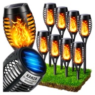 Lampy Solarne LED Pochodnie Ogrodowe 12 Szt. Efekt Płomienia