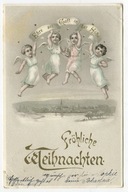 BOŻE NARODZENIE - CZTERY ANIOŁKI NAD MIASTEM - 1904