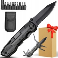 NÓŻ SKŁADANY WIELOFUNKCYJNY SCYZORYK MULTITOOL TAKTYCZNY WOJSKOWY SURVIVAL