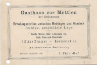 Szwajcaria Gasthaus zur Mettlen bei Guttannen, J. Thöni-Ruf (rachunek)