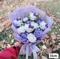 HELLO KITTY SZTUCZNE KWIATY BUKIET PREZENT NA WALENTYNKI 35 cm