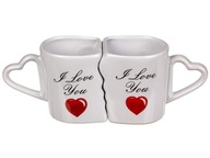 Zestaw Walentynkowy Zakochane kubeczki + 2 breloki w kształcie serca