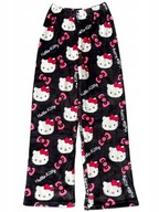 Spodnie damskie piżamowe dresowe Hello Kitty czarne ciepłe rozmiar L