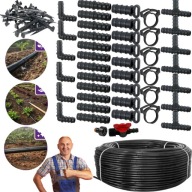WĄŻ 16MM LINIA NAWADNIACZ 50M SYSTEM DO NAWADNIANIA KROPELKOWEGO +87 ELEM.