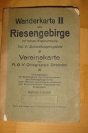 Riesengebirge - Karkonosze - Jelenia Góra i Śnieżka - mapa pocz. XX w.