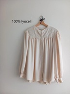 TU elegancka beżowa bluzka koszula na guziczki boho hafty 4XL