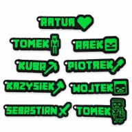 Personalizowany brelok Minecraft imię + ikonka 9 wzorów prezent