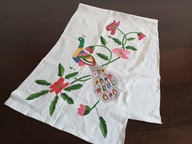 MAKATKA KILIMEK ŚCIENNY 111 / 40 cm. DO KĄCIKA Z WODĄ. LEN - HAFT RĘCZNY.