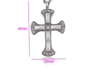 NASZYJNIK DUZY KRZYZ STAL SZLACHETNA 316L CERAMIKA,CYRKONIA