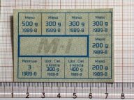 Polska PRL - kartka żywnościowa - 1989 - sierpień - M-I
