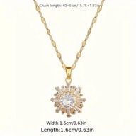 NASZYJNIK ANKIER ŁAŃCUSZKOWY cyrkonia CIENKI DŁUGI SEXY płatek śniegu złoty