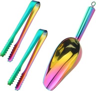 Łopatka do lodu ze stali nierdzewnej do produktów sypkich 2x szczypce