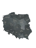 Mapa Polski 160cm grawer województw i miast wojewódzkich wybór kolorów