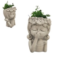 MAŁA OSŁONKA DONICZKA DEKORACYJNA WIANEK SZARY SZTUCZNY MECH KWIATY