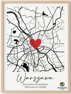 Personalizowany Plakat MAPA MIASTA – idealny prezent | Walentynki