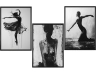 Plakat Zestaw 30x40, 3 sztuki, plakaty, postery, B&W, taniec, kobieta*1939*