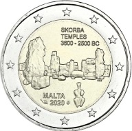 Malta 2020 - 2 Euro - Świątynia SKORBA/ ZNAK MENNICZY (Füllhorn) - UNIKAT