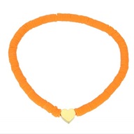 62874 Bransoletka złota stal chirurgiczna serce z kolorowymi koralikami