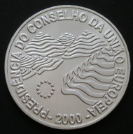 Portugalia 1000 escudos 2000 - prezydencja UE - srebro - stan 1/2