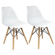 ZESTAW KRZESŁO SKANDYNAWSKIE BIAŁE DO JADALNI KUCHNI SALONU STOŁU 2szt