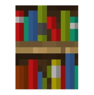 „Minecraft Bookshelf” – Pikselowy Plakat Dekoracyjny