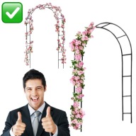 PERGOLA OGRODOWA METALOWA ŁUK DO PNĄCZY RÓŻ 240X140 CM Z KOTWAMI | VILDE