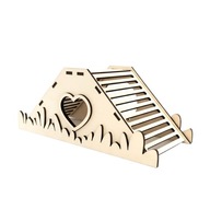 Duży Drewniany Mostek Tunel dla Chomika Syryjskiego Gryzoni Plac Zabaw