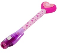 MAGICZNY NIEWIDZIALNY DŁUGOPIS Z LATARKĄ UV 2w1 Serce Serduszko