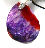 Fioletowy kryształ z agatem, nieregularny kamień, wisiorek