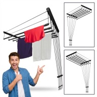 SUSZARKA NA PRANIE DO UBRAŃ ŁAZIENKOWA SUFITOWA SEPIO 6 PRĘTÓW 130 CM