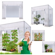 TUNEL FOLIOWY OGRODOWY BALKONOWY 200x78X170 CM 1M² BIAŁY SZKLARNIA KWIATY