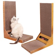 DRAPAK NAROŻNY DLA KOTA TEKTUROWY Z PIŁKĄ DO ZABAWY 2W1 + KOCIMIĘTKA