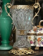 KRYSZTALOWA WAZA PUCHAR ZMOSIEZNYMI UCHWYTAMI W STYLU ART DECO