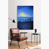 Duży nowoczesny obraz 80x120cm krajobraz góry pejzaż abstrakcja