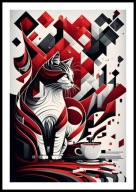 A2 PLAKAT OBRAZ DO KUCHNI KAWIARNI COFFEE KAWA Z KOTEM KOT