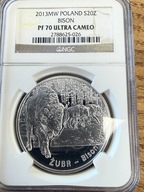 20 zł Żubr 2013 Zwierzęta Świata NGC PF 70 MAX NOTA IDEAŁ RARYTAS