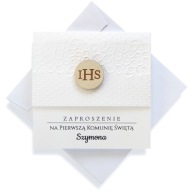 ZAPROSZENIA na KOMUNIĘ dla DZIEWCZYNKI tłoczone PERSONALIZOWANE handmade