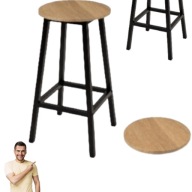 HOKER TABORET STOŁEK OKRĄGŁY METALOWY KUCHENNY 65CM BAROWE RUSTYKALNY DUŻY