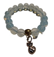 Bransoletka na gumce handmade kotek 16 cm rękodzieło