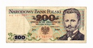 200 zł. 1976r. Ser.AA rzadka seria