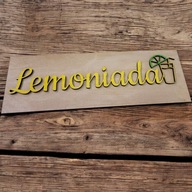 Tabliczka na stoisko z lemoniadą Napis LEMONIADA Rekwizyt do zdjęć 30x10