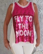 MARYLEY włoska bluzka CEKINY roz L