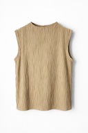 Beżowy top bez rękawów Dazy fakturowany elegancki basic rozmiar M