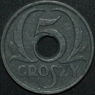 5 groszy 1939 GG - piękny egzemplarz