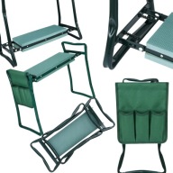 KRZESŁO OGRODOWE SKŁADANE METALOWE 3W1 KLĘCZNIK TABORET PRZYBORNIK 120KG