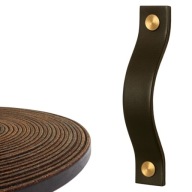 UCHWYT UCHWYTY SKÓRZANY SKÓRZANE MEBLOWE RĄCZKA 2,5CM SZEROKI LEATHER 158MM