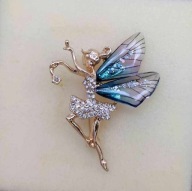 Broszka Kryształowa dobra Wróżka Czarodziejka Magiczna Ozdoba