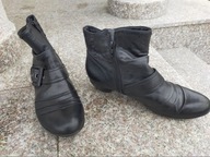 JANET D. nr 40/7 czarne wygodne botki skóra